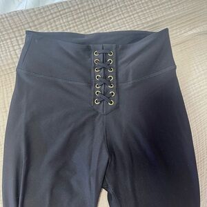 WeWoreWhat Black Lace-Up Leggings